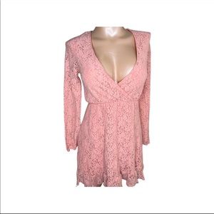 J for Justify Dresses | Light pink Lace Deep cut dress| Size: Xl